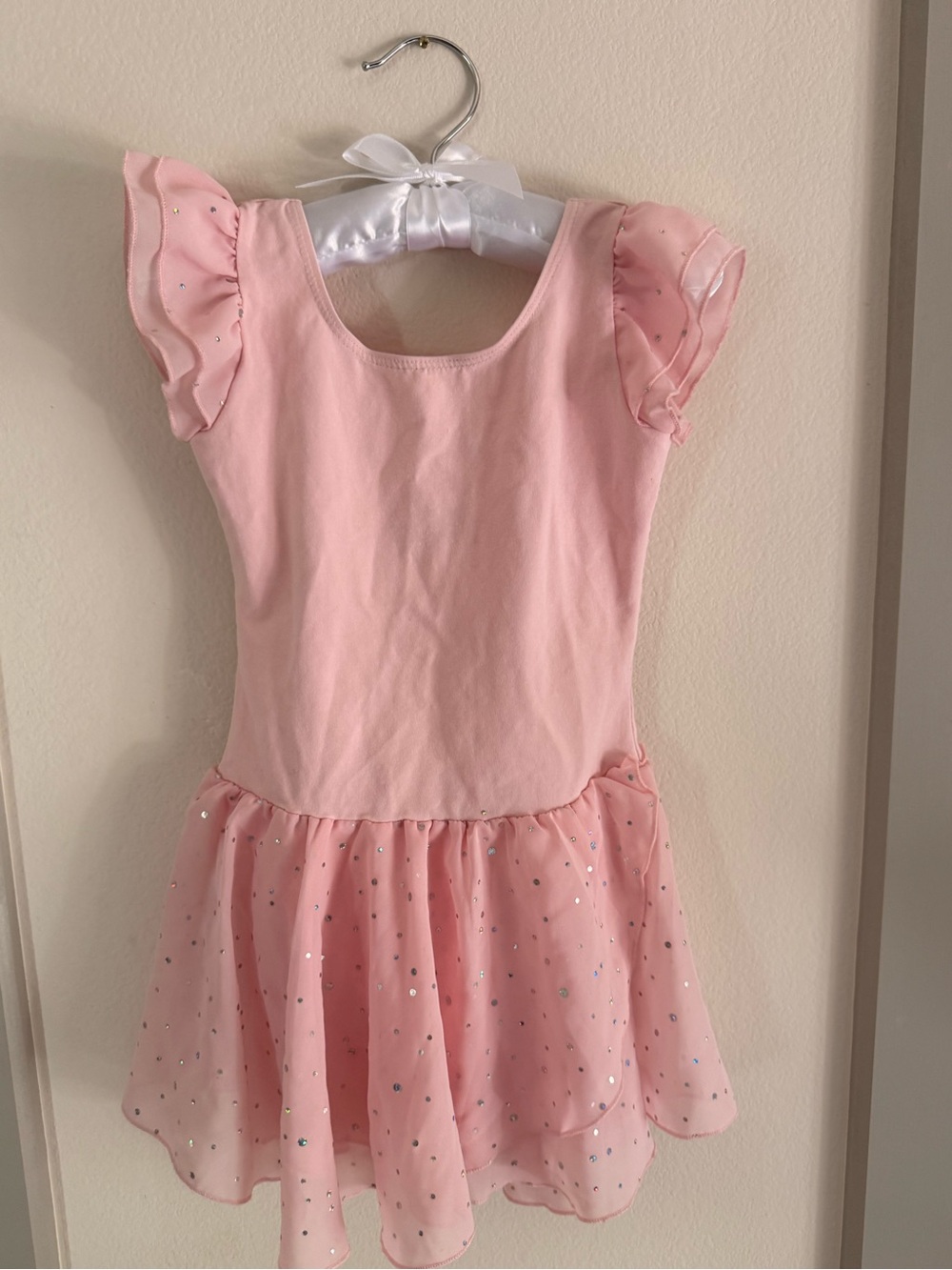Girls' 5t Pink Sparkle Tulle Leotard with Skirt